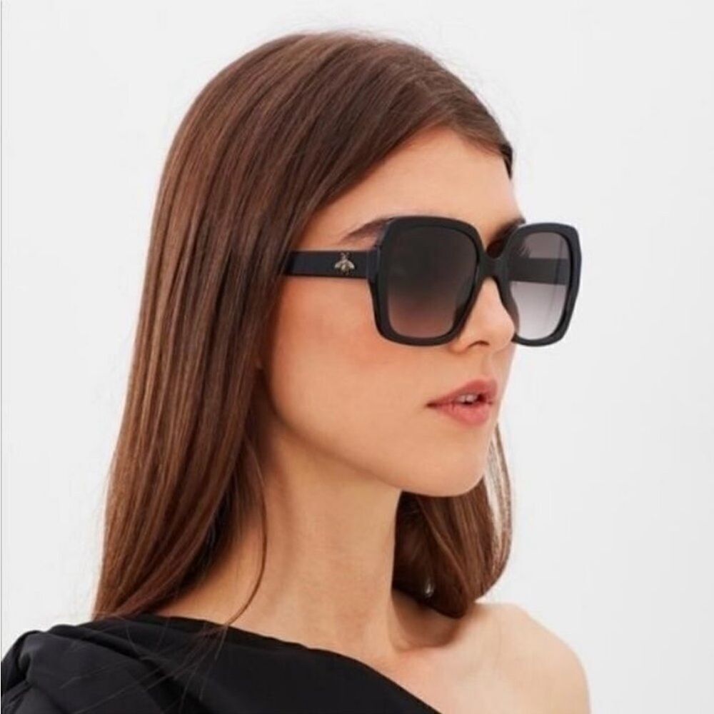 Gucci Classic Oversized Rectangular Sunglasses GG0096S NWT $500